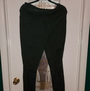 Medium black cross band leggings